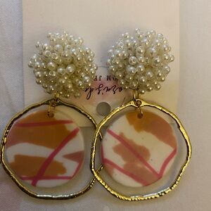 Brand new hoop earring with pearls
